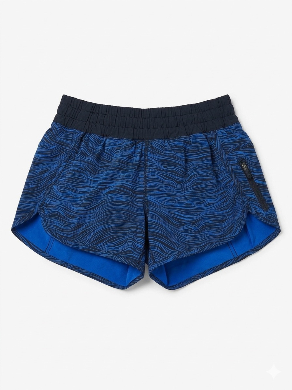 lululemon athletica Navy and Royal Blue Wave-Print Athletic Shorts